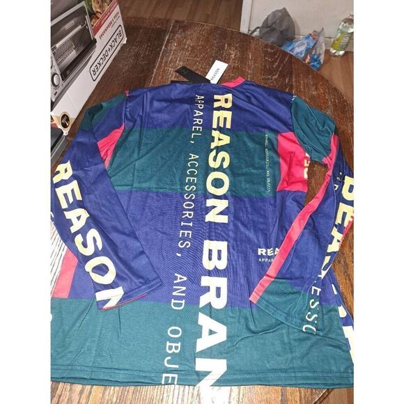 New Medium Reason Arseno Multicolor Long Sleeve Streetware Casual Tee Tshirt - Picture 7 of 7